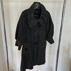 Hazel Black and Gray Plaid Women's Cape
